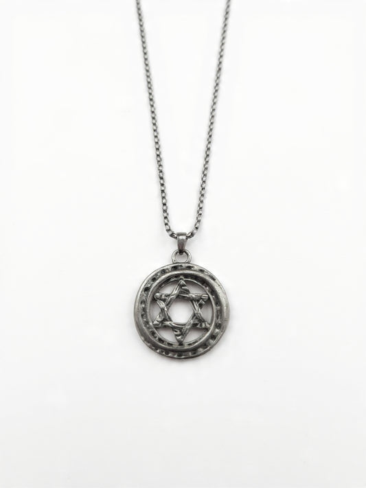 Occult Pentagram Circle Necklace