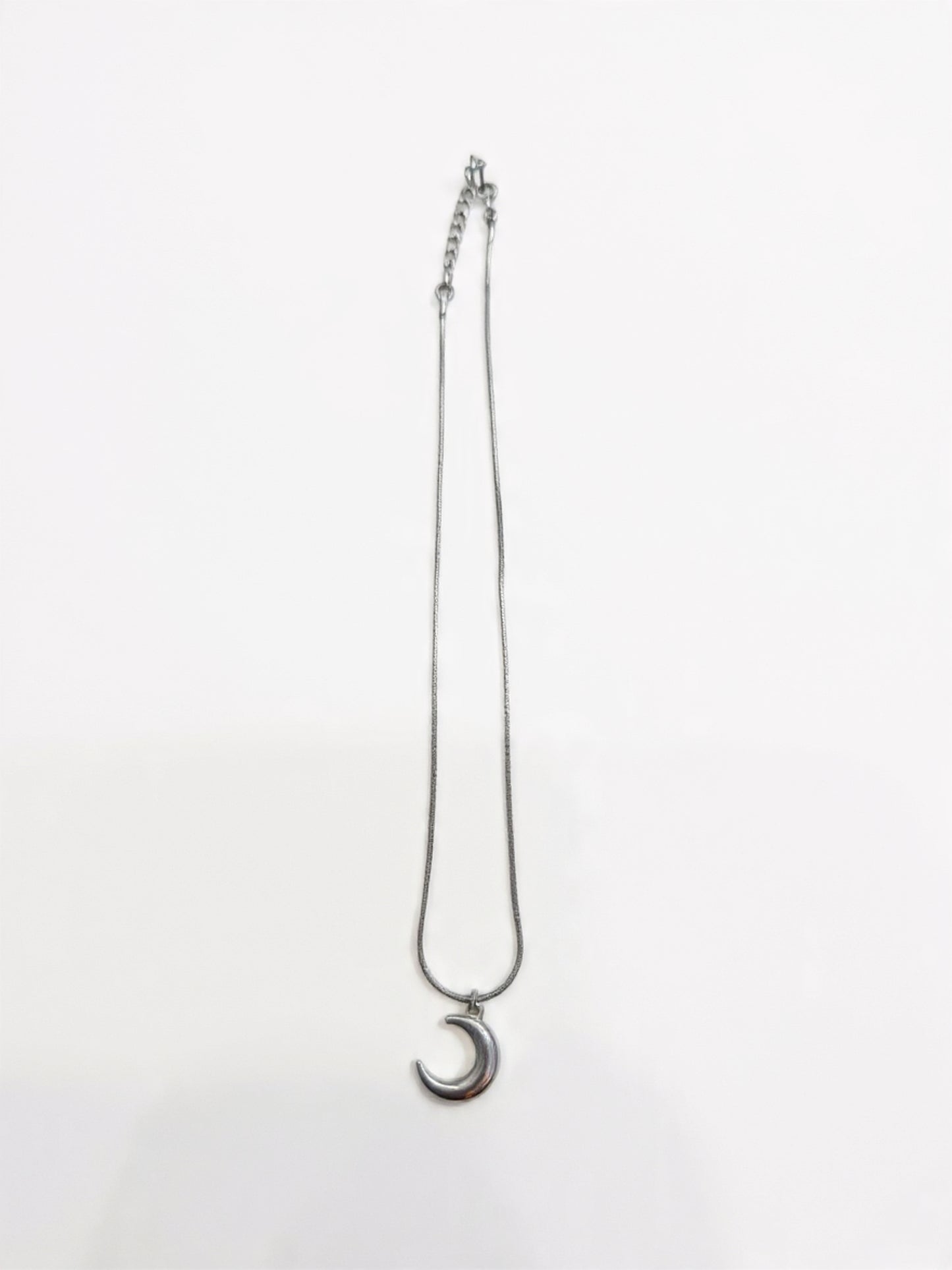 Crescent Moon Silver Pendant Necklace
