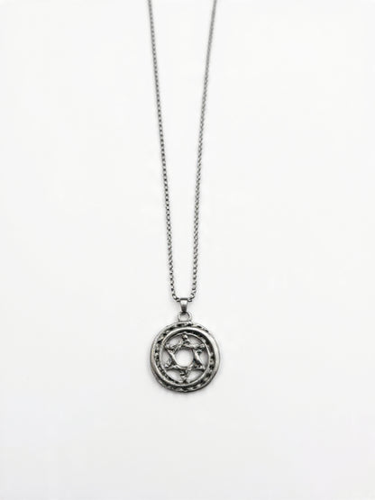 Occult Pentagram Circle Necklace