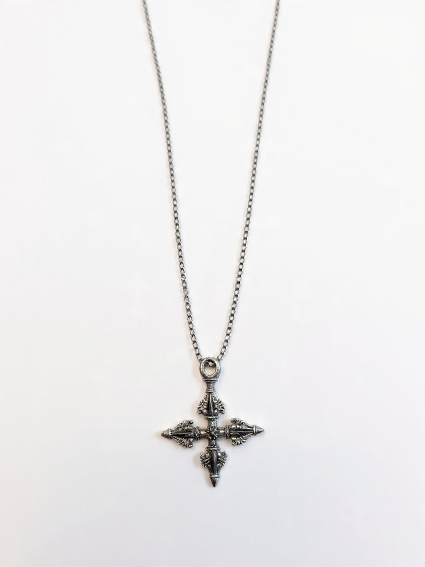 Mini Ornate Gothic Cross Necklace