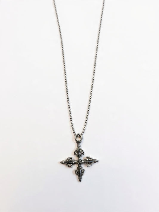 Mini Ornate Gothic Cross Necklace