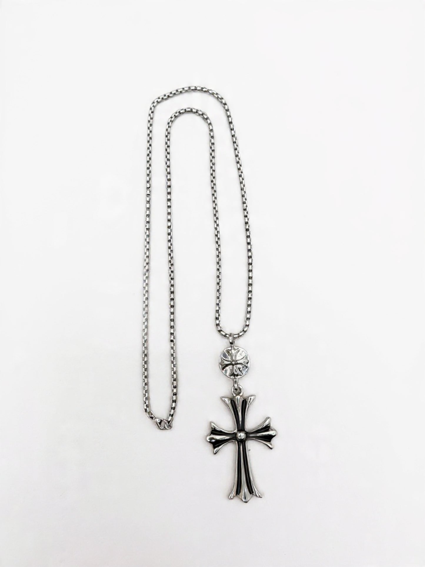 Classic Silver Cross Pendant Necklace