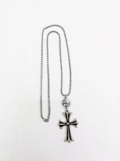 Classic Silver Cross Pendant Necklace