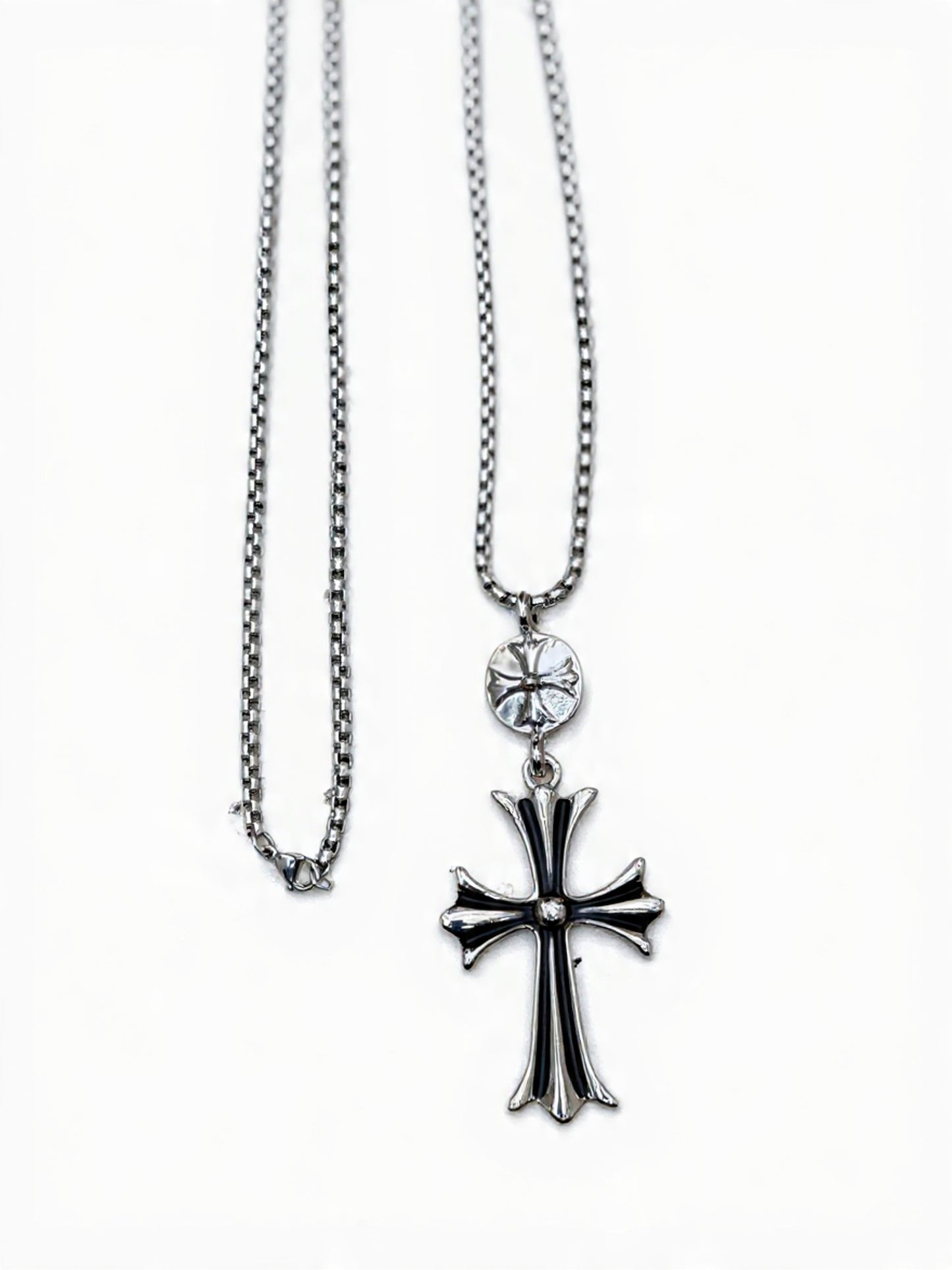 Classic Silver Cross Pendant Necklace