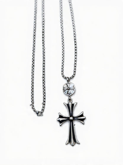 Classic Silver Cross Pendant Necklace