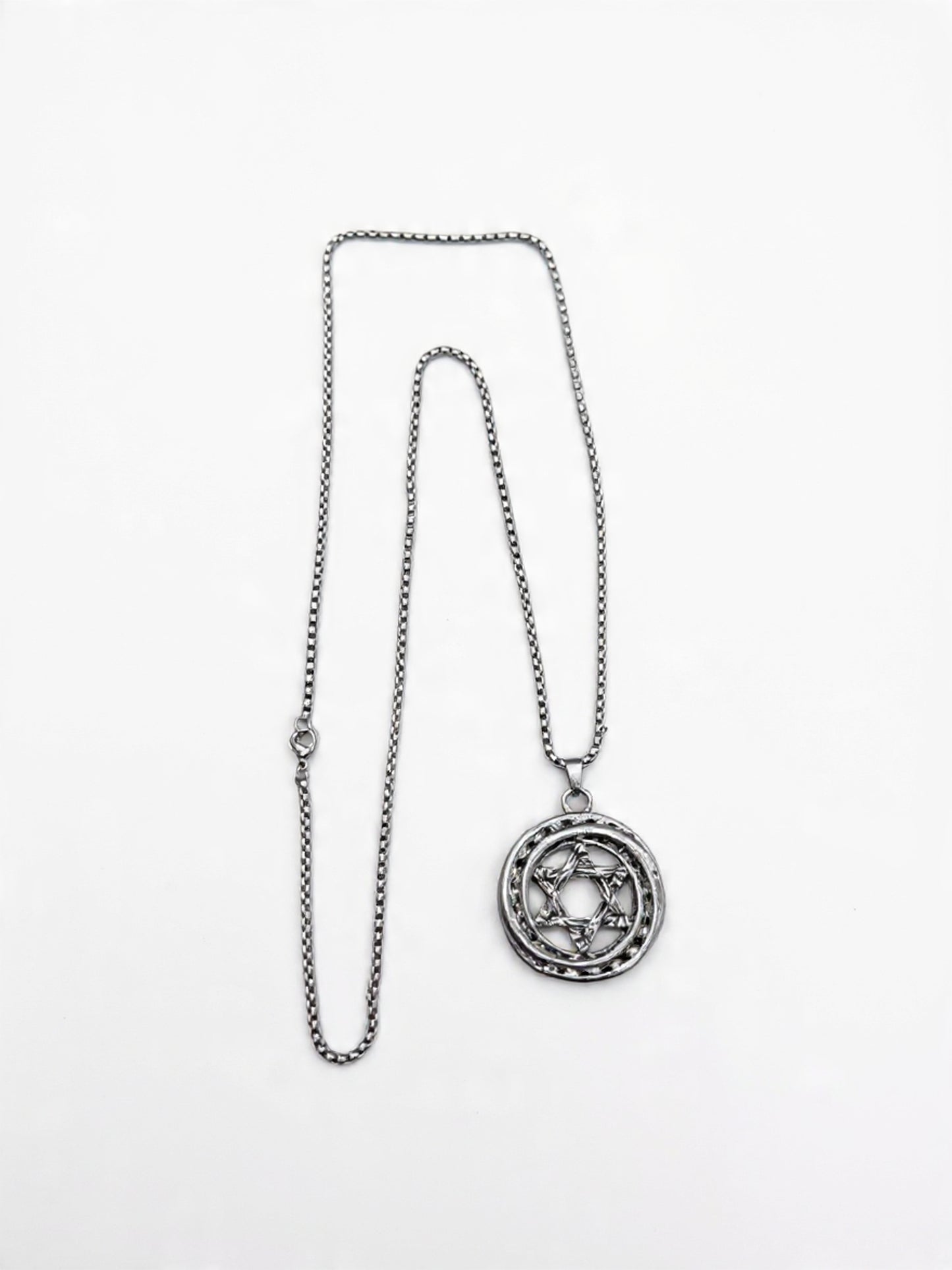 Occult Pentagram Circle Necklace