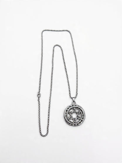 Occult Pentagram Circle Necklace