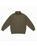 Olive Quarter-Zip Pullover – front view