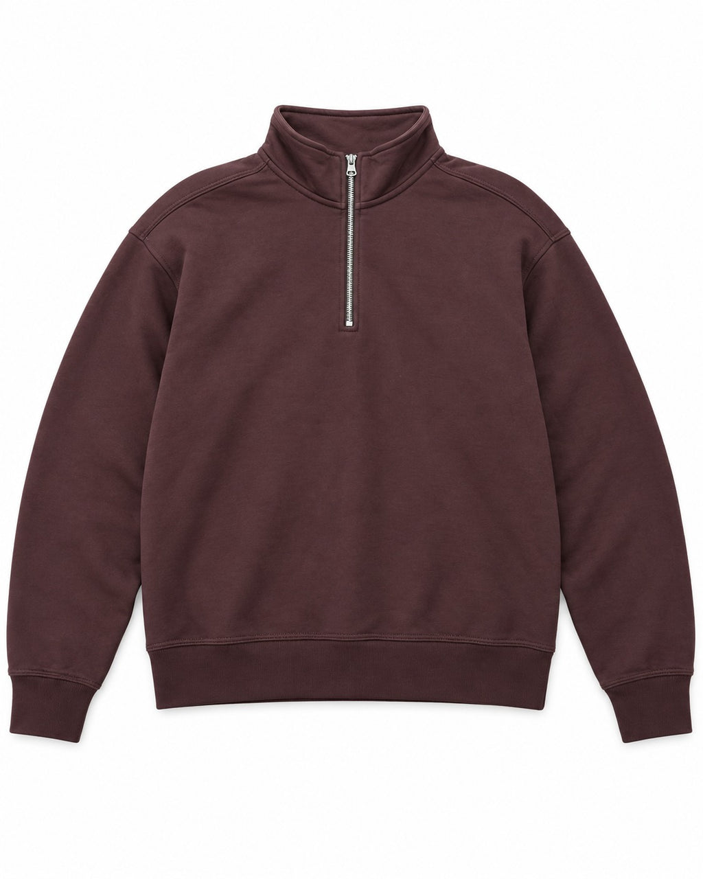 Quarter-Zip Pullover in Brown – front view
