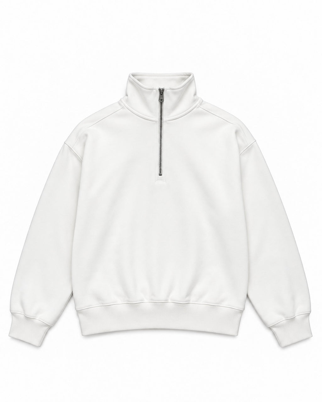 White Quarter-Zip Pullover – front view