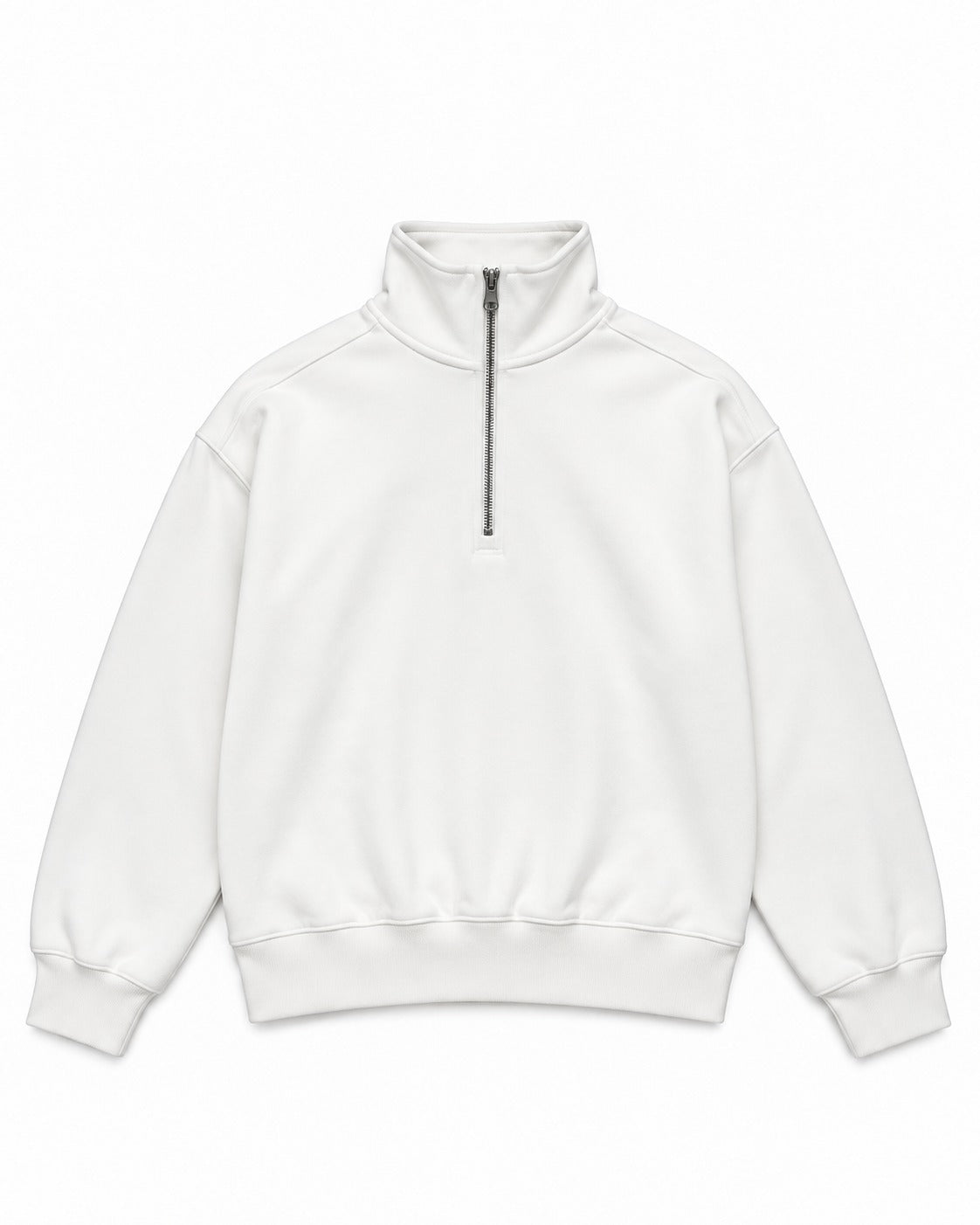 White Quarter-Zip Pullover – front view
