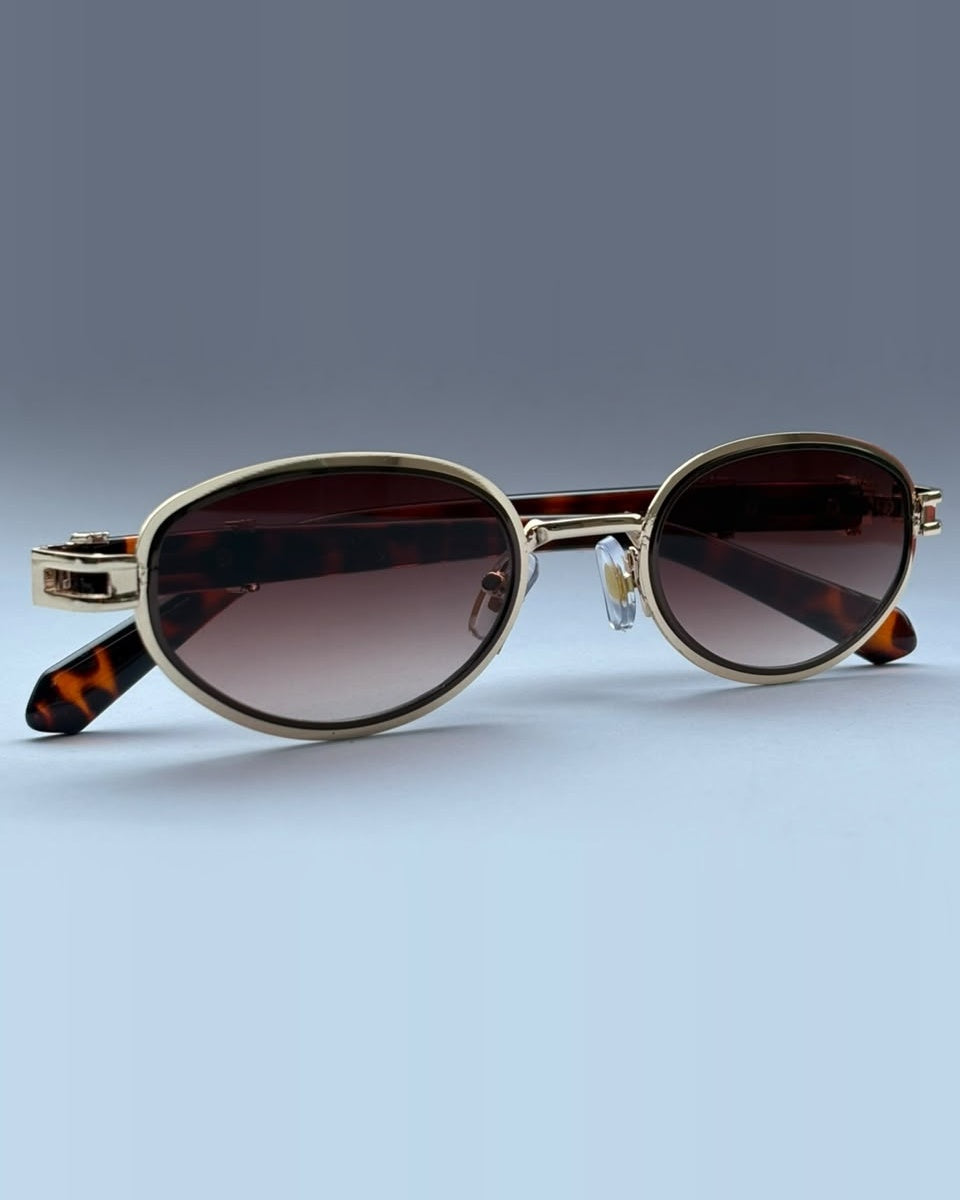 Retro Oval - Tortoise Gold