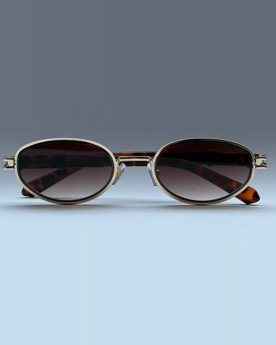 Retro Oval - Tortoise Gold