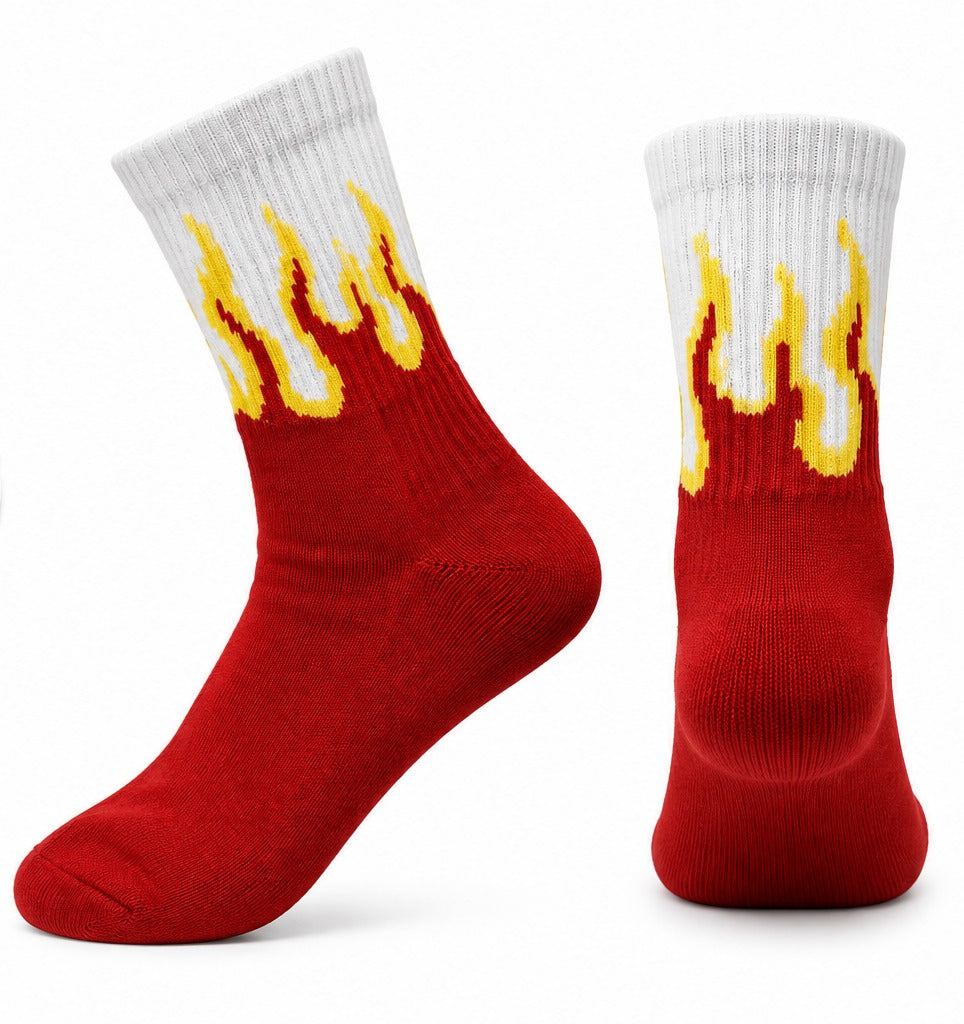 Red Heat Flame Socks