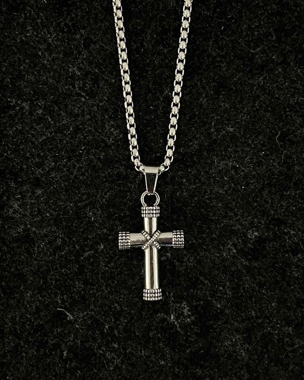 Textured Cross Necklace