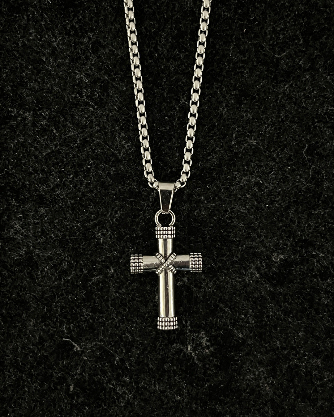 Textured Cross Necklace